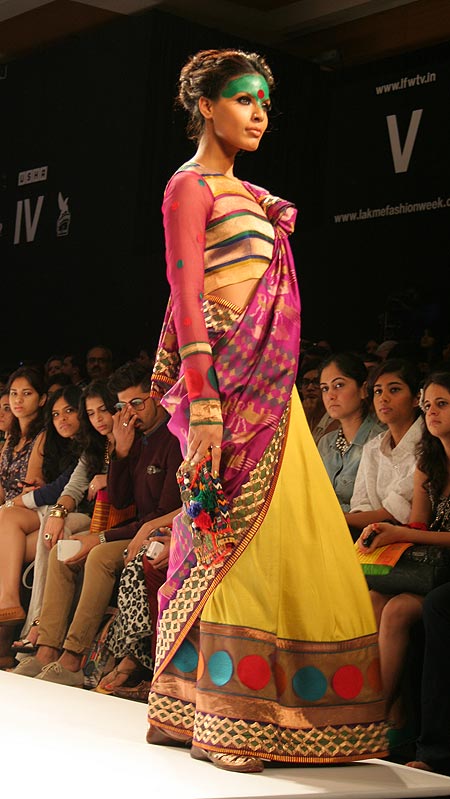 Model Deepti Gujral in a Deepika Govind creation