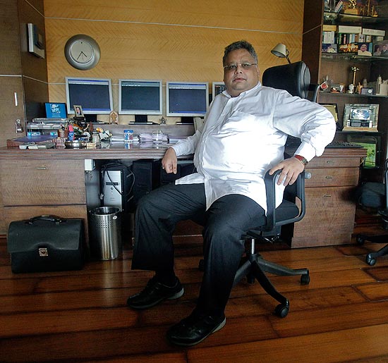 Rakesh Jhunjhunwala at his office in Mumbai