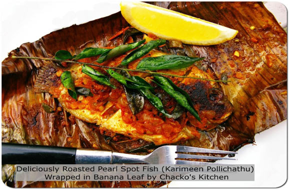 Karimeen Pollichattu (Roasted Pearl Spot Fish Wrapped in Banana Leaves)