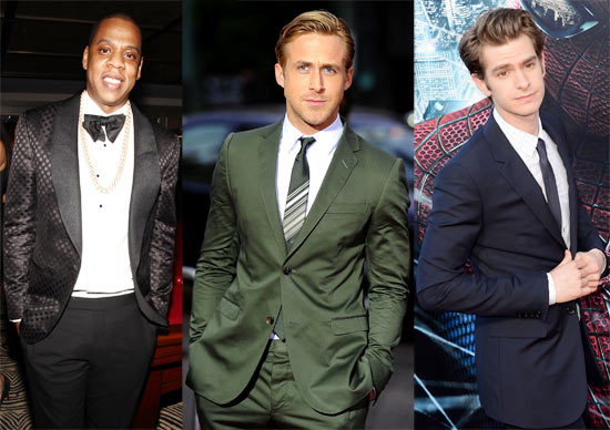 (L-R) Jay-Z, Ryan Gosling and Andrew Garfield