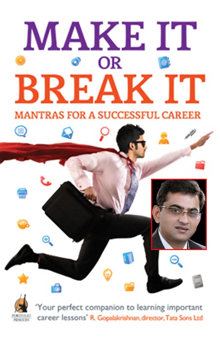 The book cover of Make It Or Break It; Inset: Partha Sarathi Basu