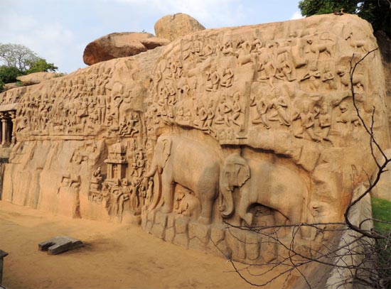 The stunning sculpture at Mamallapuram
