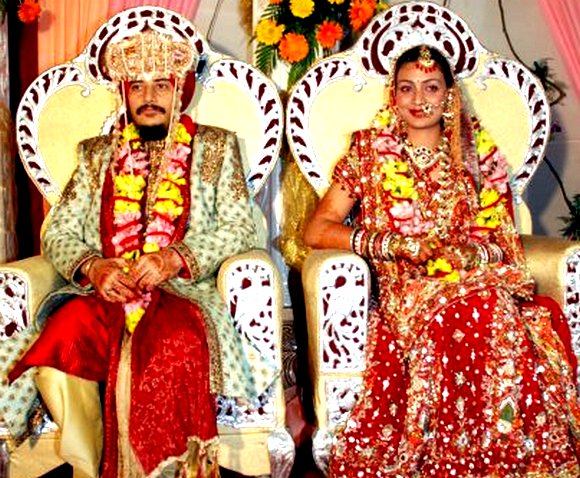 Kalra (R) with Satvinder on their wedding day