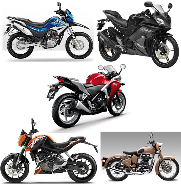 A colage of some of the bikes made in India up for voting in this poll