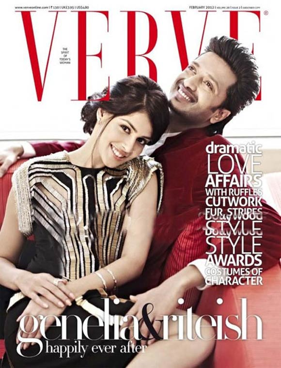Genelia D'Souza & Riteish Deshmukh on the cover of Verve