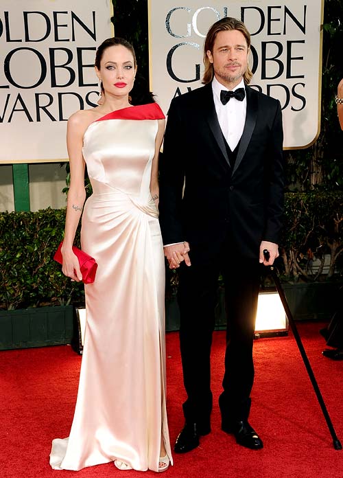 Angelina Jolie and Brad Pitt at the Golden Globe Awards 2012