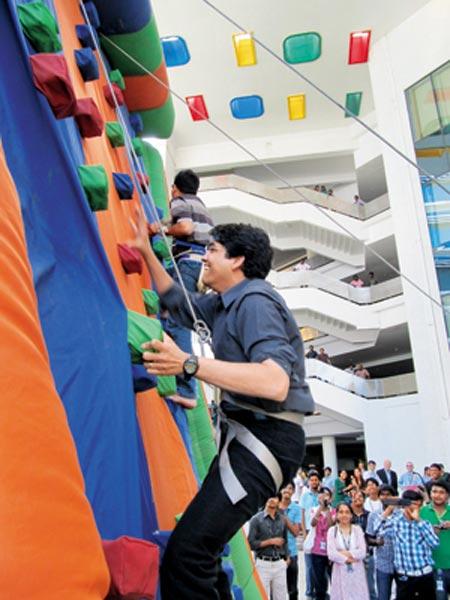 Cognizant's young CEO Francisco D'Souza participates in a team building activity