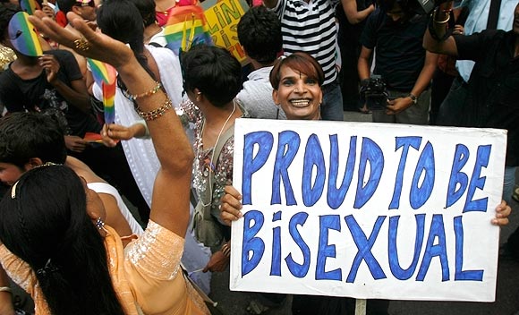 Gay rights activists dance at the 'Queer Pride March' in New Delhi June 29, 2008