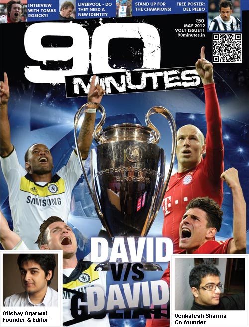 May 2012 issue of 90 Minutes; Inset: The two co-founders of the magazine