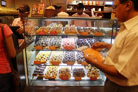 Dunkin' Donuts at Connaught Place in New Delhi