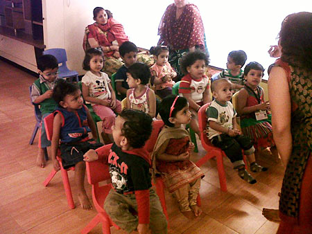 Children at a Jumping Genius daycare centre