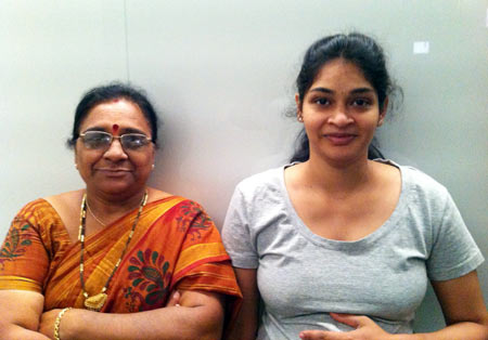 Pavan Chebolu (right) with her mother