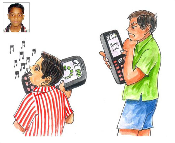 An artist's impression of how Gautam Kumar's (inset) mobile charging idea will function