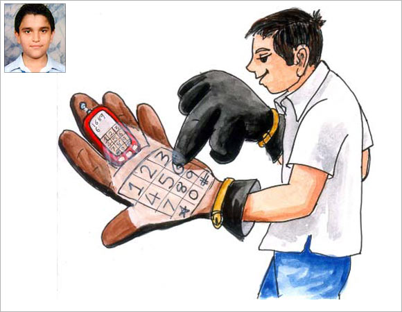 An artist's impression of how Rohan's (inset) gloves will function.