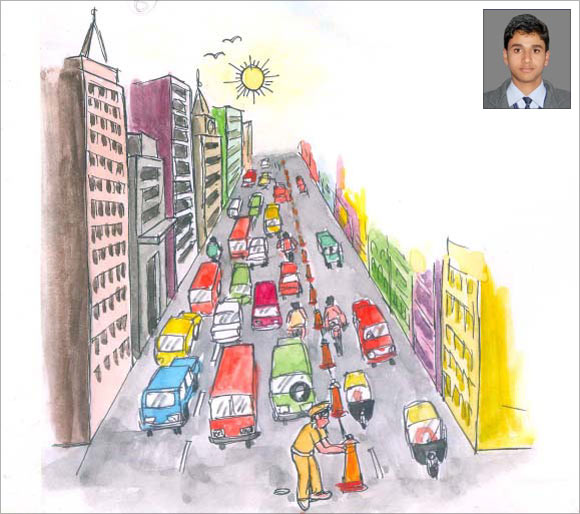 An artist's impression of Sidharth Pal's (inset) innovation