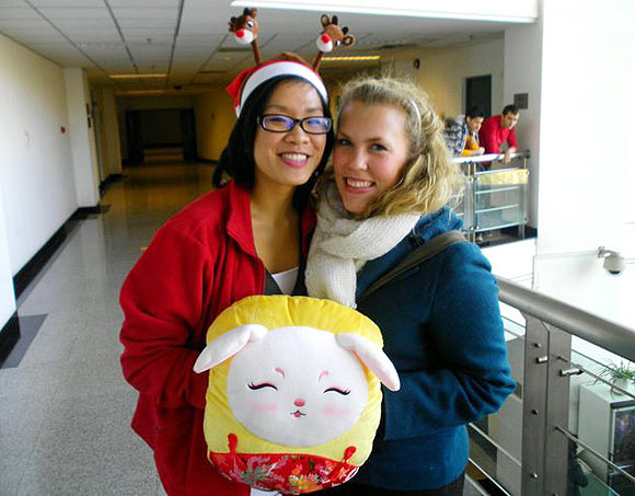 Megan Lee (right) says that the friends she made on campus are here to stay.