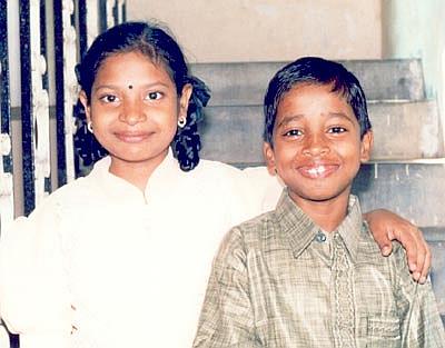 Ravi with Krishnaveni when they were kids at CHES Ashram