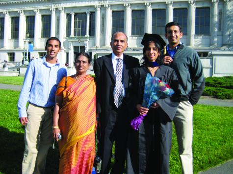 Sundari Chetty, second from right, with husband Raj, right, and her family