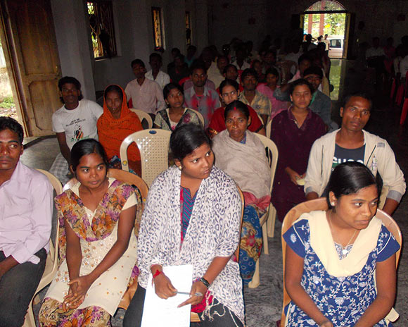 Youngsters attend a rural training programme in Bhubaneshwar, Orissa