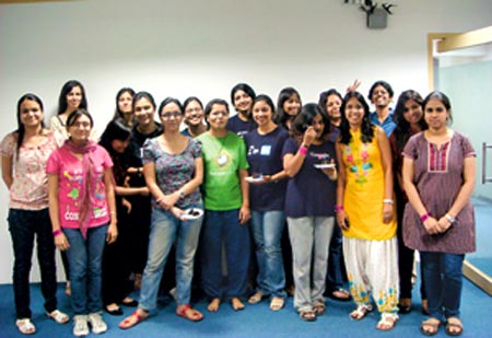 Participants at India's first all-women event Developher Hackday Linkedln inDelhi