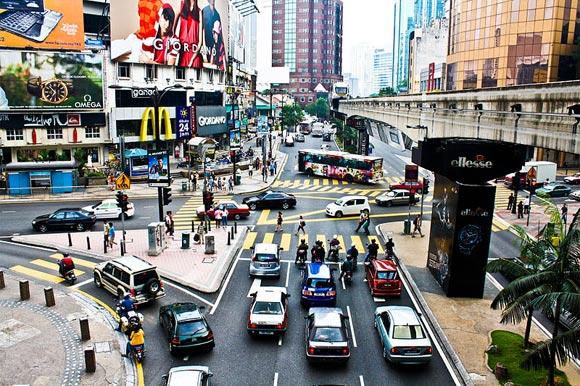 Bukit Bintang, one of the prominent shopping and entertainment districts of Kuala Lumpur