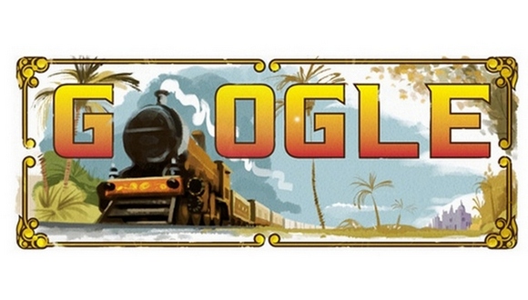 Google celebrates the 160th anniversary of the first passenger train in India with a doodle.