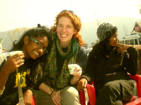 Shweta Katti with Katie Pollum in Srinagar. Katti has been travelling around the country addressing young women and men