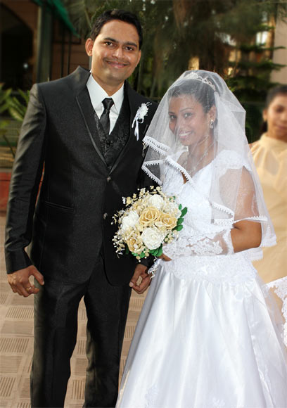 Jalita Vaz with her husband Utkarsh