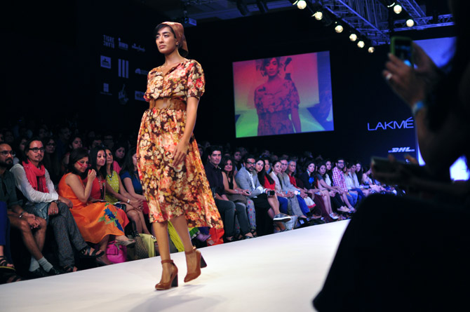 A floral dress by Nimish Shah
