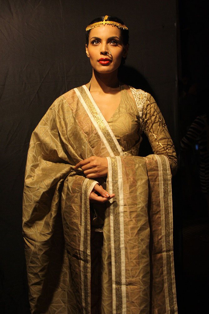 Model Deepti Gujral at Lakme Fashion Week.