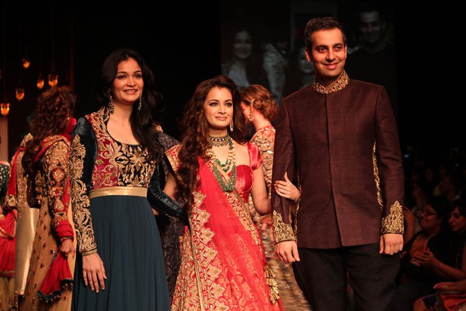 Shyamal and Bhumika with Dia Mirza, their showstopper.