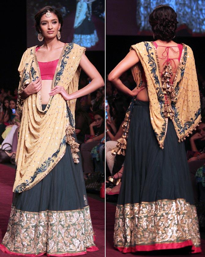 Dayana Erappa in a Shyamal and Bhumika creation