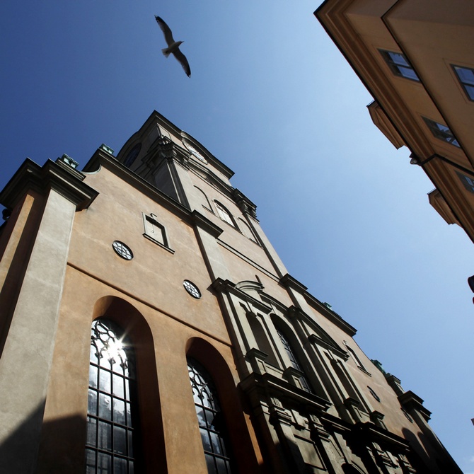 An exterior view of Storkyrkan, the Stockholm cathedral