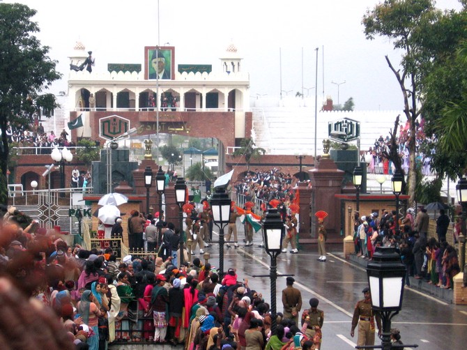 The Beating Retreat ceremony at the Wagah Border