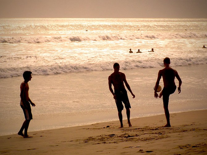 Soccer on a Bali beach