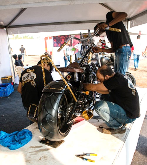Bikers busy at the build-off