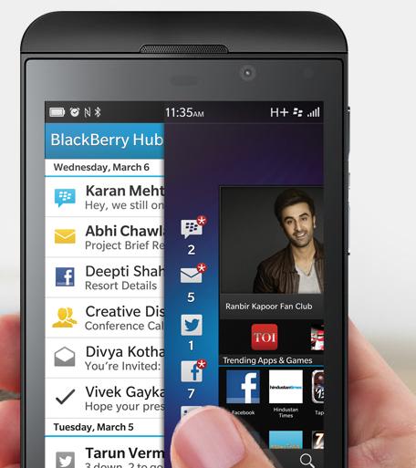 BlackBerry Z10 launched in India for Rs 43,499