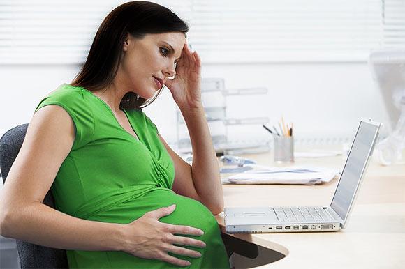 Pregnant woman at work