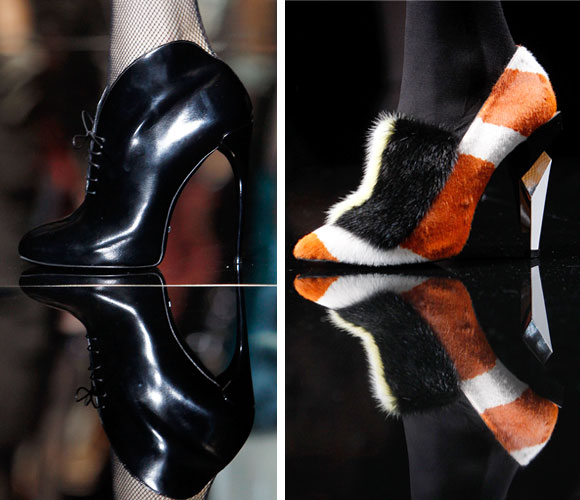 Footwear from the Gucci and Fendi Autumn/Winter 2013 collection at Milan Fashion Week.