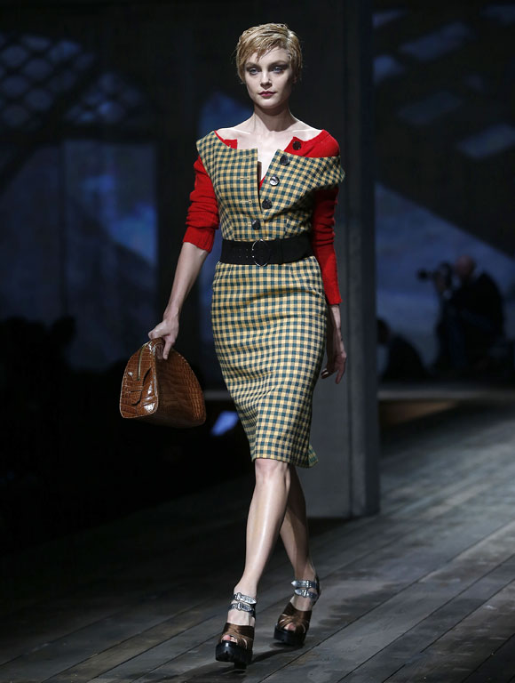 Prada sizzles up staid office wear.