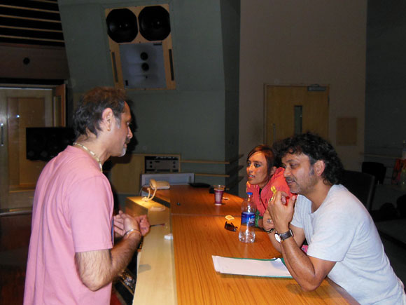 Rudy Wallang, Tipriti 'Tips' Kharbangar and Shantanu Hudlikar, chief sound engineer at YashRaj Film Studios