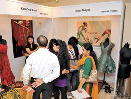 Students attend a design event at Institute of Apparel Management, Gurgaon