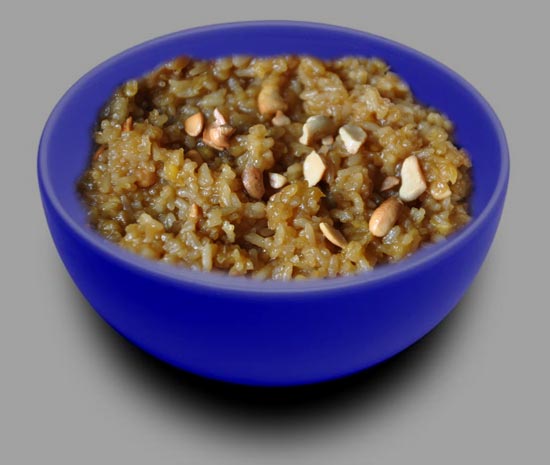 Jaggery rice pongal