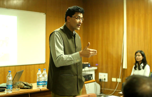 Dr Ajoy Kumar, MP, Jamshedpur at a Swaniti talk event