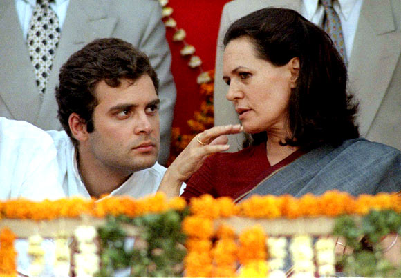Rahul Gandhi, who has recently been anointed vice-president of the Congress party, seen with his mother, Sonia.