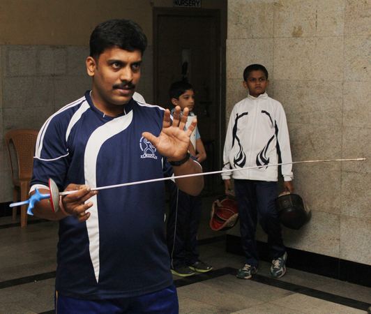 Kedar Dhawle is one of the few fencing coaches in the city