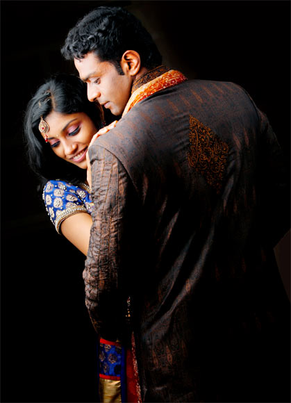Arun Pinamarukil Saseendran with his bride
