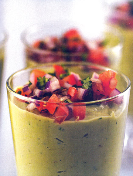 Avocado Soup with Spicy Salsa