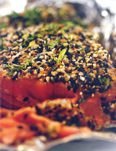 Ginger and Sesame Seeds-Coated Wild Salmon