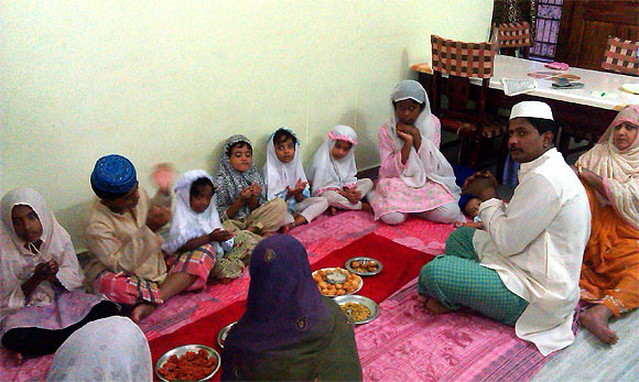 Dr S M Sulaiman with his family members during iftar